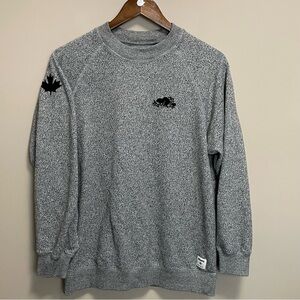 Roots Grey Salt & Pepper Crewneck Sweatshirt Unisex Small